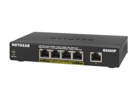 Netgear GS305P-200PES 5PT GE UNMANAGED SWCH W/ POE+