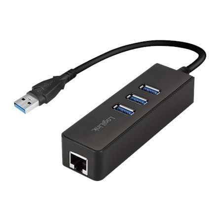 Logilink | 3-portowy koncentrator USB 3.0 z obsługą sieci Gigabit Ethernet | UA0173A