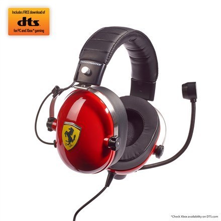 Thrustmaster | Zestaw słuchawkowy do gier | DTS T Racing Scuderia Ferrari Edition | Przewodowe | Nauszne | Czerwony/Czarny