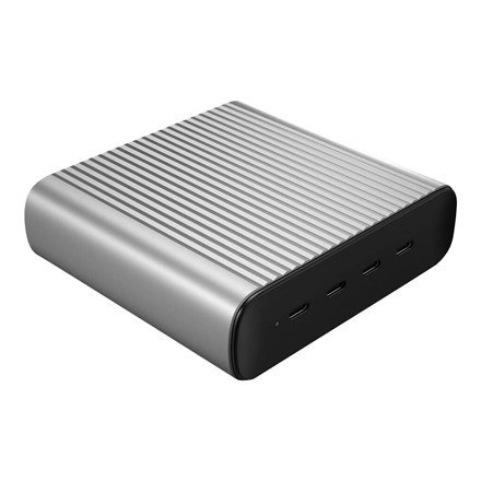 HYPER 245W GaN Desktop Charger Laptop, Smartfon, Tablet Czarny, Srebrny Prąd przemienny, Bateria Szybkie ładowanie Wewnętrzna