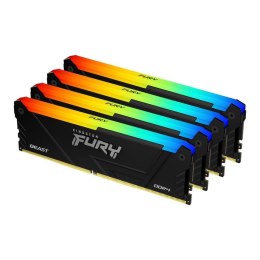 Pamięć DDR4 Kingston Fury Beast RGB 32GB (4x8GB) 2666MHz CL16 1,2V 1Gx8 czarna