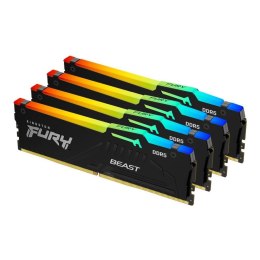 Pamięć DDR5 Kingston FURY Beast RGB 128GB (4x32GB) 5200MHz CL40 1,25V Black XMP