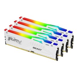 Pamięć DDR5 Kingston FURY Beast RGB 128GB (4x32GB) 5200MHz CL40 1,25V White XMP