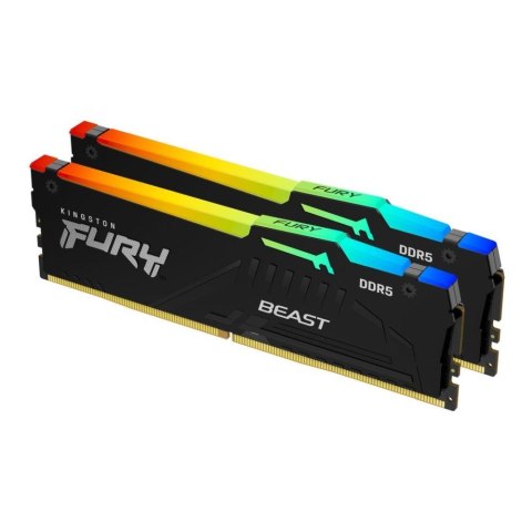 Pamięć DDR5 Kingston FURY Beast RGB 32GB (2x16GB) 5200MHz CL40 1,25V Black XMP