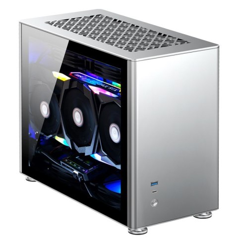 Jonsbo A4 Mini-ITX Case, Szkło Hartowane - srebrne