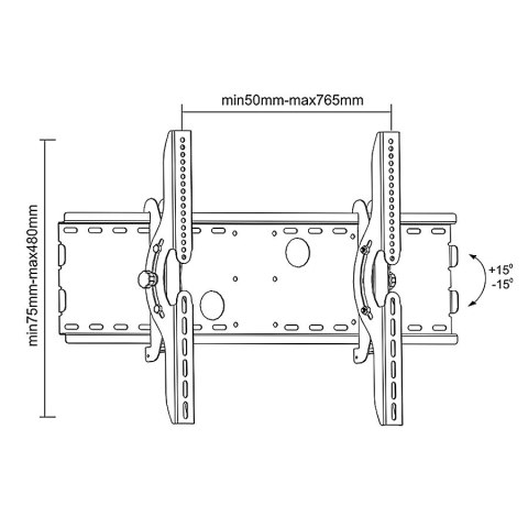 Uchwyt do telewizora Maclean, 37-100", 75kg, czarny, MC-521 B