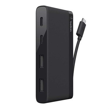 4-PORT USB-C TRAVEL HUB/2XUSB A/2XUSB C BLACK