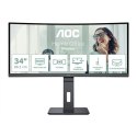 AOC CU34P3CV monitor komputerowy 86,4 cm (34") 3440 x 1440 px UltraWide Quad HD LED Czarny