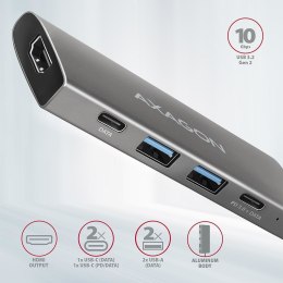 Axagon HMC-5G2 stacja dokująca USB 3.2 Gen 2 (3.1 Gen 2) Type-C Szary