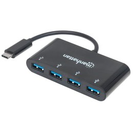 Manhattan 162746 huby i koncentratory USB 3.2 Gen 1 (3.1 Gen 1) Type-C 5000 Mbit/s Czarny