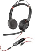 Zestaw słuchawkowy Poly Blackwire 5220 Stereo USB-C Headset +3.5mm Plug +USB-C/A Adapter 8X231AA