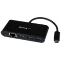 StarTech.com HB30C3AGEPD stacja dokująca Przewodowa USB 3.2 Gen 1 (3.1 Gen 1) Type-C Czarny