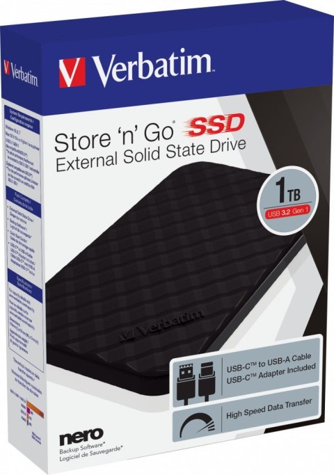 VERBATIM DYSK ZEWNĘTRZNY SSD 2.5" STORE N GO 1TB USB-C 3.2 53230