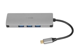 IBox IUH3RJ4K stacja dokująca USB 3.2 Gen 1 (3.1 Gen 1) Type-C Power Delivery 100W Srebrny