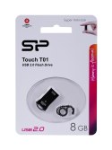 Pendrive Silicon Power 8GB Touch T01 USB 2.0 Black