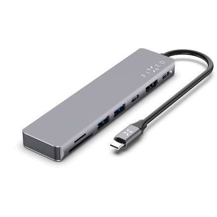 Poprawiono | 7-portowa karta koncentratora USB-C do laptopów i tabletów | FIXHU-CAD-GR