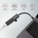 Axagon HMC-GL3A USB-C-Hub 3x USB-A Gbit-LAN schwarz USB 3.2 Gen 1 (3.1 Gen 1) Type-C 5000 Mbit/s Czarny