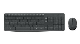 Zestaw klawiatura + mysz membranowa Logitech MK235 920-007931 (USB 3.0; kolor szary; optyczna) (WYPRZEDAŻ)