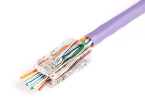 Wtyk RJ45 (8P8C) przelotowy DIGITUS kat.6 nieekranowany, AWG 26-24, opakowanie 100 szt.