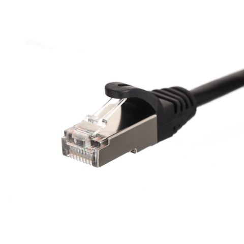 Patchcord RJ45, kat. 6 FTP F/UTP, 0,25m, Netrack, czarny