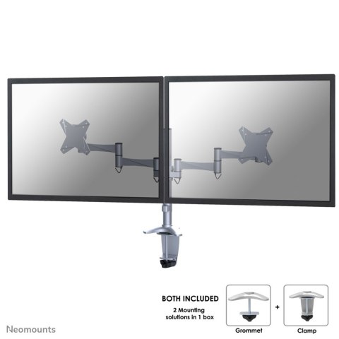 Neomounts FPMA-D1330DSILVER uchwyt / stojak do monitorów 68,6 cm (27") Biurko Srebrny