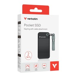 Verbatim Pocket SSD 2 TB USB Type-C 3.2 Gen 2 (3.1 Gen 2) Czarny, Szary