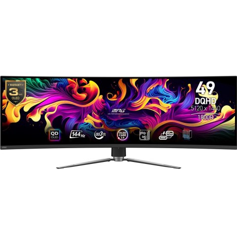 MSI MPG 491CQPDE QD-OLED monitor komputerowy 124,5 cm (49") 5120 x 1440 px DQHD Czarny