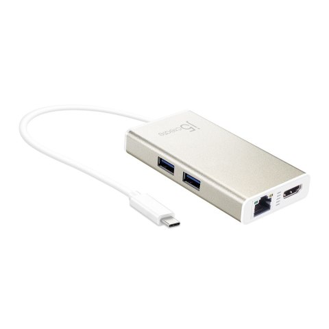 Stacja dokująca j5create USB-C Multi-Adapter - HDMI™/Ethernet/USB 3.1 HUB/PD 2.0 1x4K HDMI/2xUSB 3.0/1xRJ45 Gigabit; kolor biały