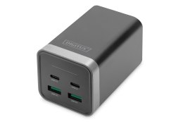 Ładowarka sieciowa uniwersalna zasilacz GaN 4 porty 2x USB-C 2x USB-A PD 3.0 150W czarna