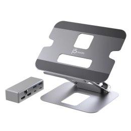 Podstawka ergonomiczna do notebooka ze stacją dokującą j5create Multi-Angle Dual HDMI Docking Stand USB-C 2xHDMI/2xUSB 3.1/1xUSB