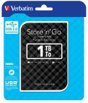 Verbatim Przenośny dysk twardy Store 'n' Go USB 3.0 Portable Hard Drive 1 TB — czarny