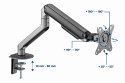 GEMBIRD BIURKOWE REGULOWANE RAMIĘ/UCHWYT NA MONITOR 17-32, VESA 100X100MM, DO 9 KG, KOLOR SZARY