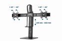 GEMBIRD STOJAK BIURKOWY NA DWA MONITORY Z REGULACJĄ WYSOKOŚCI 17-27, VESA 100X100MM, DO 6 KG