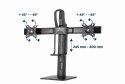 GEMBIRD STOJAK BIURKOWY NA DWA MONITORY Z REGULACJĄ WYSOKOŚCI 17-27, VESA 100X100MM, DO 6 KG