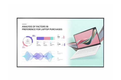 LG 86UH5J-H signage display Płaski panel Digital Signage 2,18 m (86") IPS Wi-Fi 500 cd/m2 4K Ultra HD Czarny WebOS 24/7