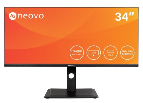 AG Neovo DW3401 LED display 86,4 cm (34") 3440 x 1440 px UltraWide Quad HD Czarny