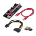 Qoltec Riser PCI-E 1x - 16x | USB 3.0 | ver. 009S Plus | SATA / PCI-E 6 pin