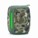 GEMBIRD PRZENOŚNY GŁOŚNIK BLUETOOTH LED SPK-BT-LED-03-CM RMS 2X 5W, WBUDOWANY MIKROFON, KOLOR KHAKI (MORO), USB, AUX, MICROSD