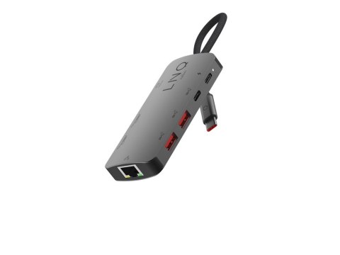 LINQ HUB USB-C 8IN1 8K PRO MULTIPORT (HDMI,USB-C 3.2, 2X USB-A 3.2, 2X USB-A 2.0, RJ45 2,5GB/S, USB-C PD 100W DO ZASILANIA)