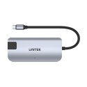 UNITEK HUB USB-C 2X USB-A,HDMI 2.0, RJ-45,PD 100W