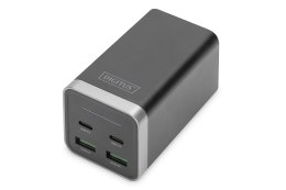 Ładowarka sieciowa uniwersalna zasilacz GaN 4 porty 2x USB-C 2x USB-A PD 3.0 65W czarna