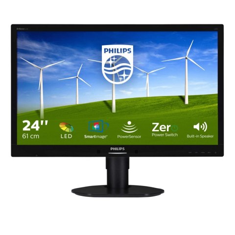 Monitor Philips 243V7QDSB/00 (24"; TN; FullHD 1920x1080; DisplayPort, DVI, VGA; czarny)