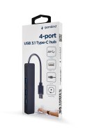 GEMBIRD HUB USB 3.1 (GEN 1) TYPU C 4-PORTOWY, CZARNY