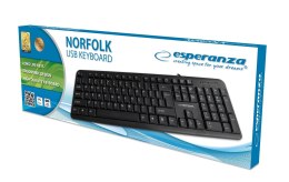 ESPERANZA KLAWIATURA PRZEWODOWA STANDARDOWA USB NORFOLK EK139