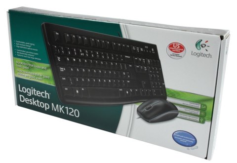 Zestaw klawiatura + mysz membranowa Logitech MK120 920-002563 (USB 2.0; (US); kolor czarny; optyczna)