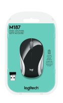 Mysz Logitech M187 Mini 910-002731 (optyczna; 1000 DPI; kolor czarny