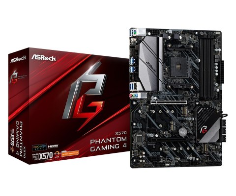 Płyta główna ASRock X570 Phantom Gaming 4 90-MXBAU0-A0UAYZ (AM4; 4x DDR4 DIMM; ATX; CrossFireX, Quad CrossFireX)