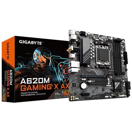 Rodzina procesorów Gigabyte A620M GAMING X AX 1.0 M/B Gniazdo procesora AMD AM5 DDR5 DIMM Gniazda pamięci 4 Obsługiwane interfej