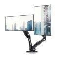 Uchwyt biurkowy do 2 monitorów LED/LCD 13-27" ART UM-116 wspomaganie gazowe 2-6,5 kg Czarny